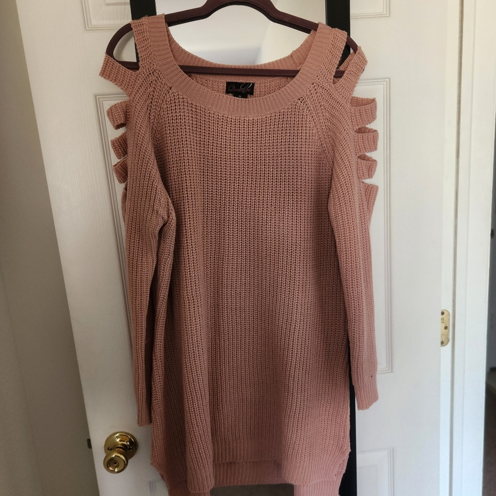 Light pink sweater dress